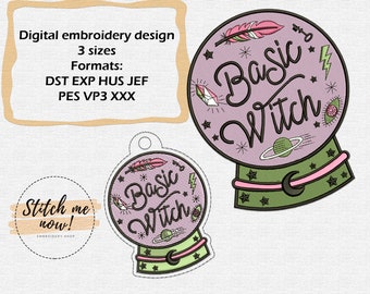 Basic Witch machine embroidery design Snap Tab Eyelet