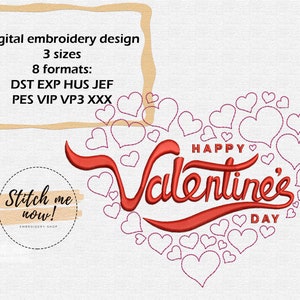 Valentine machine embroidery design