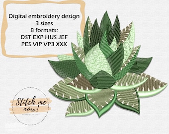 Agave machine embroidery design
