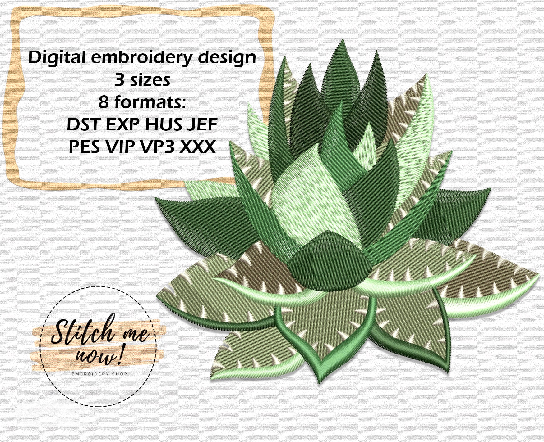 Plants Embroidery Poster agave titanota Agave americana