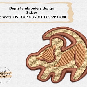 Baby Lion Rock Drawing machine embroidery design