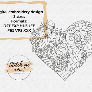 Pattern Heart Valentines Day machine embroidery design