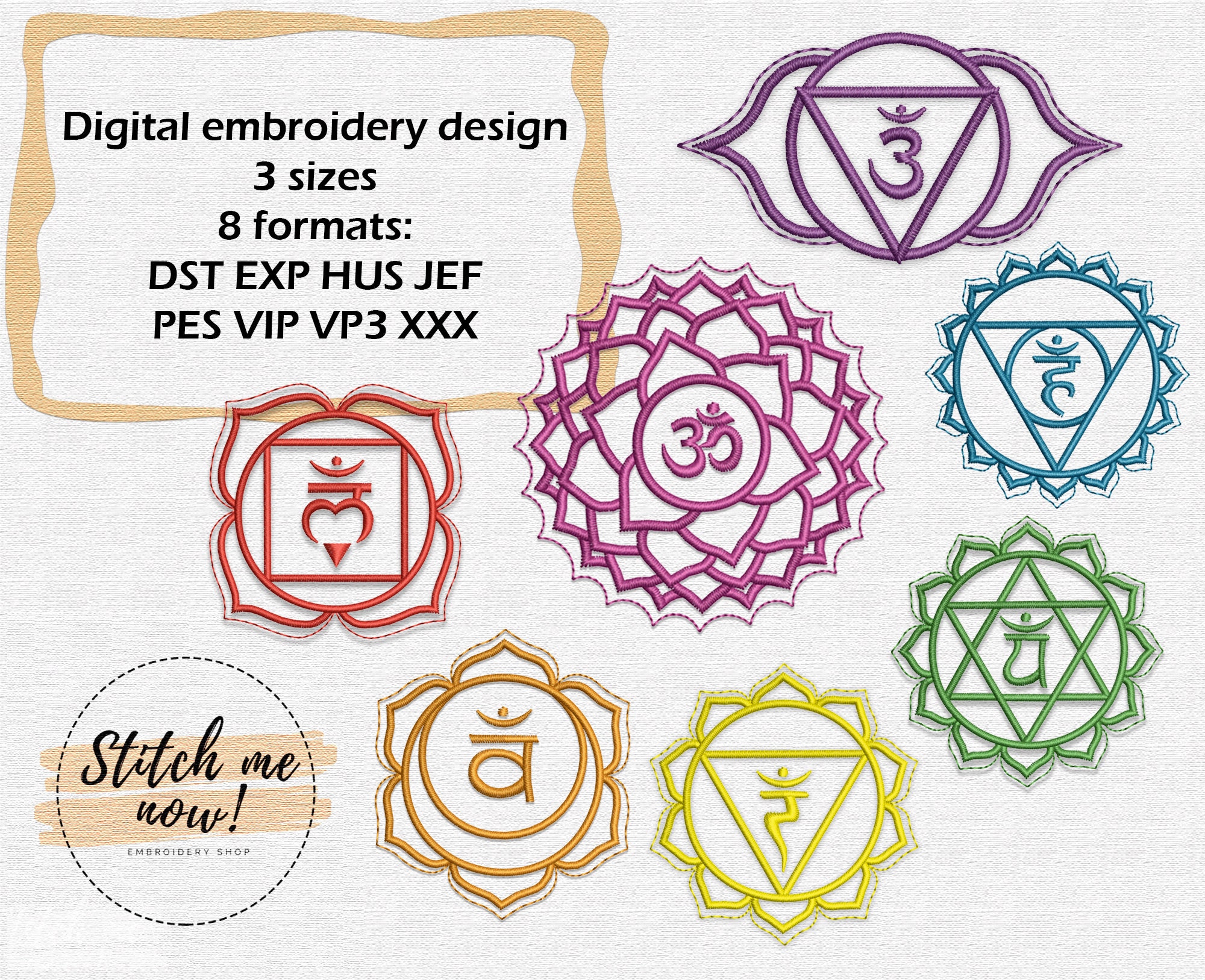 Set of the 7 Chakras Machine Embroidery Designs - Etsy Australia
