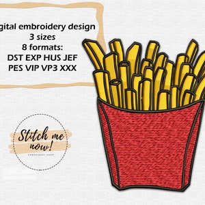 French Fries machine embroidery design