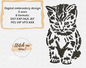 Diseño de bordado de la máquina Cute Kitty