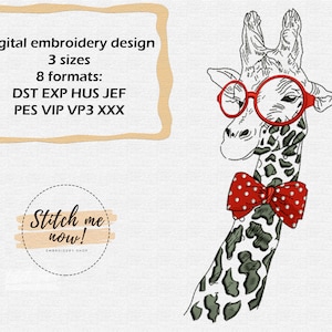 Stylish giraffe machine embroidery design
