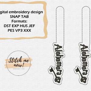 Spell Snap Tab machine embroidery design