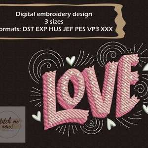 Creative Love machine embroidery design Valentines Day