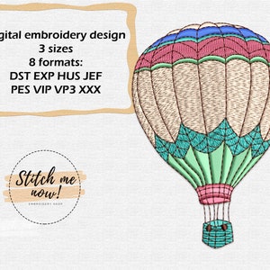 Hot Air Balloon machine embroidery design