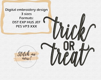 Trick or Treat machine embroidery design