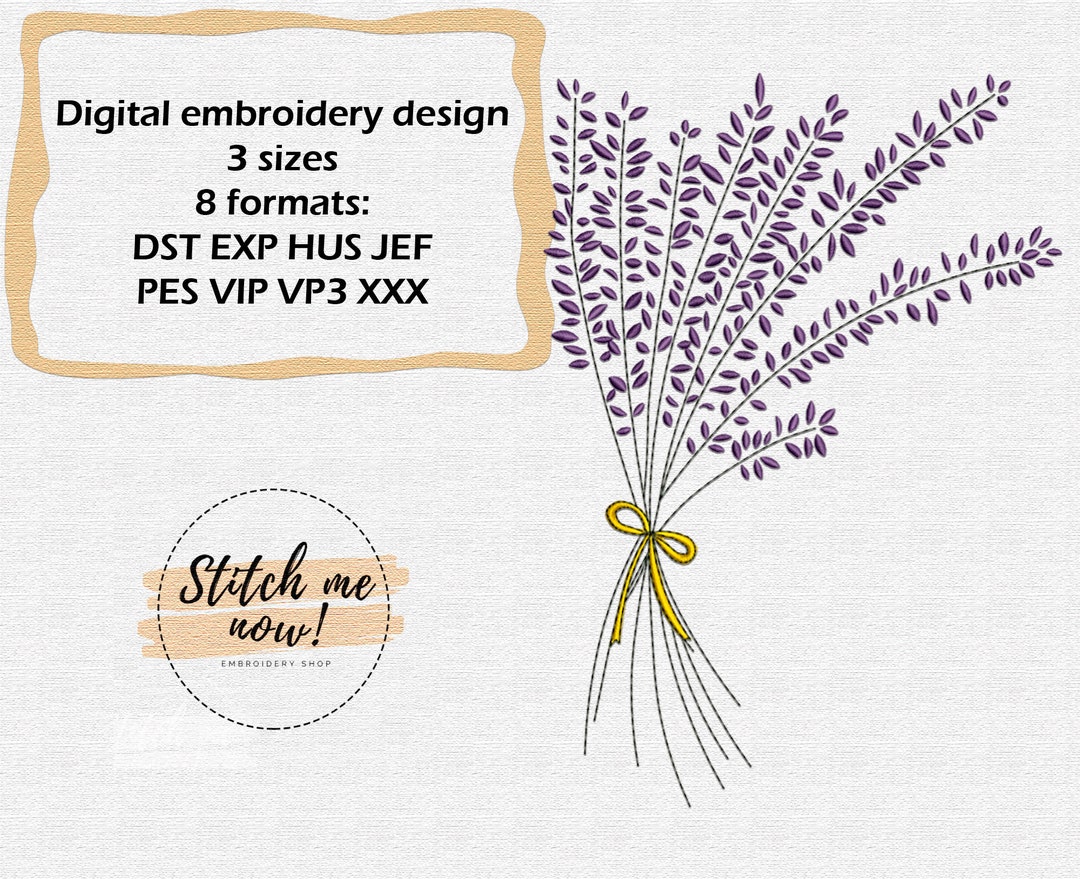 Lavender Machine Embroidery Design - Etsy