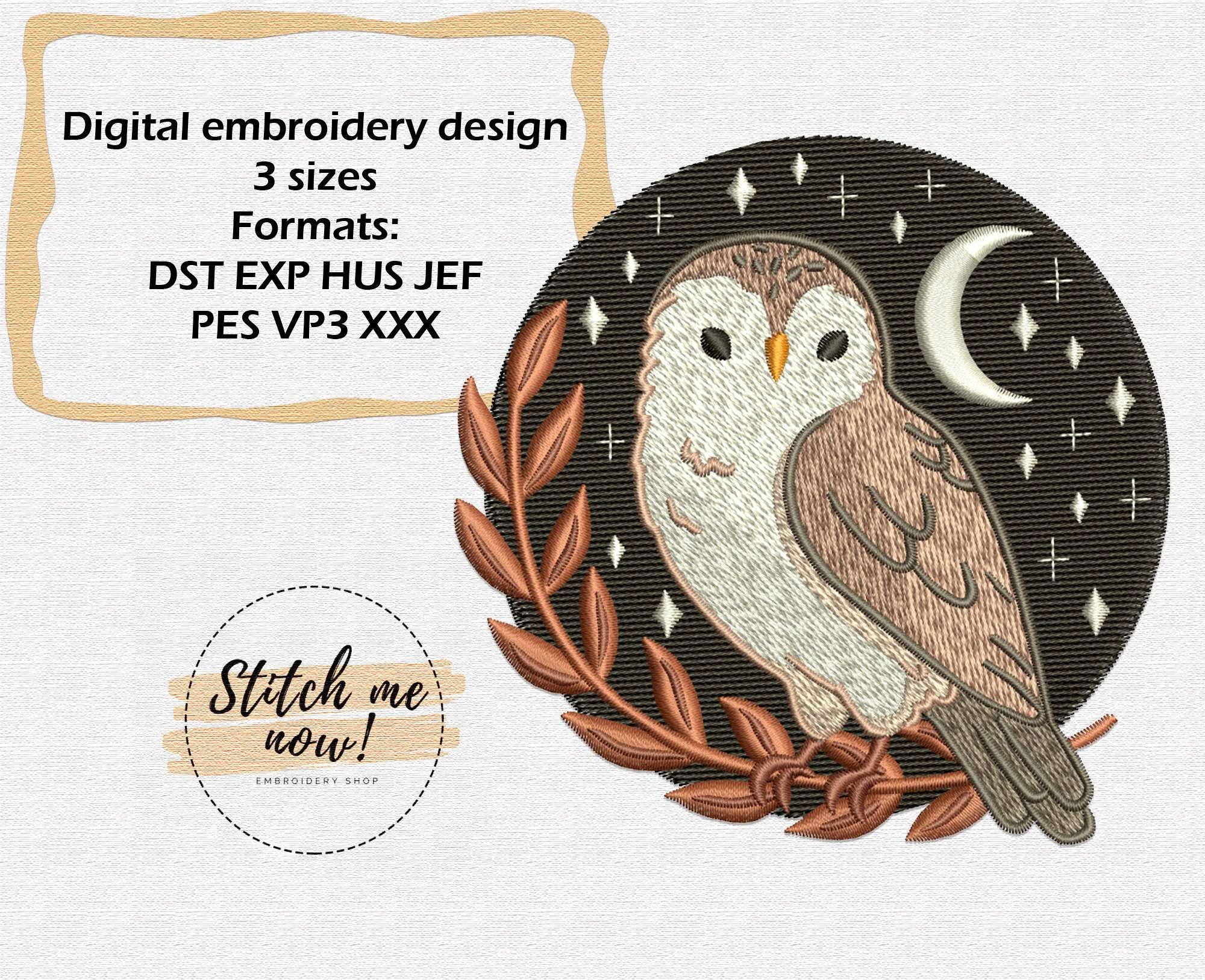 Owl Machine Embroidery Design - Etsy