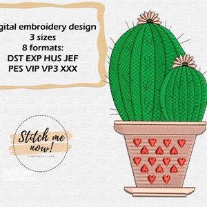 Cute Cactus machine embroidery design