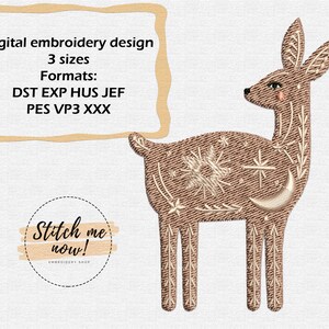Christmas Fawn machine embroidery design - baby deer
