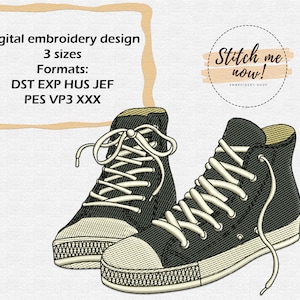 Sneakers machine embroidery design