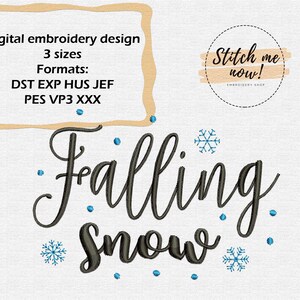 Falling Snow Christmas machine embroidery design New Year