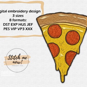 A slice of pizza machine embroidery design