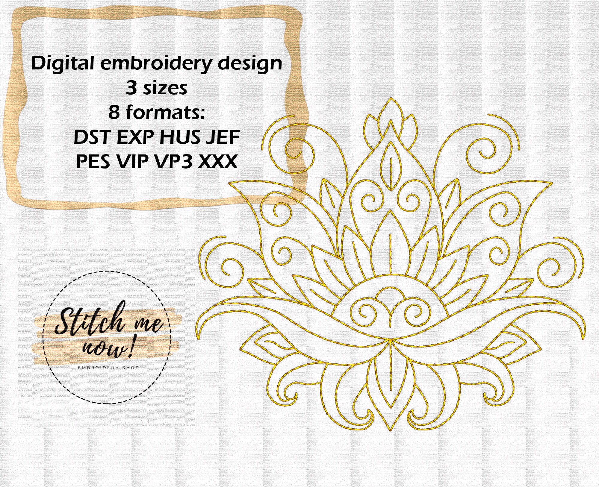 Yoga Lotus Machine Embroidery Design Etsy