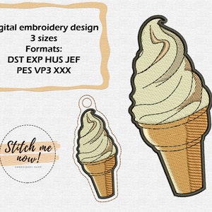 Ice Cream machine embroidery design + Snap Tab Eyelet