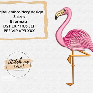 Flamingo machine embroidery design