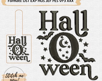 Scary Halloween Night And Snap Tab machine embroidery design