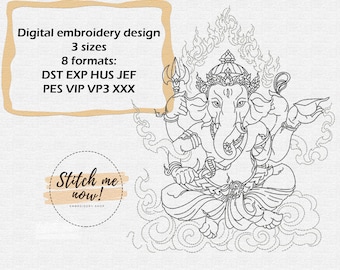 Ganesha machine embroidery design