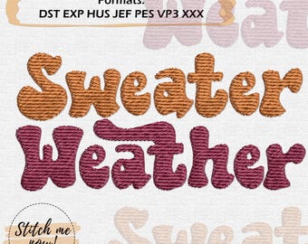 Autumn Sweater Weather Machine Embroidery Design In 3 Sizes