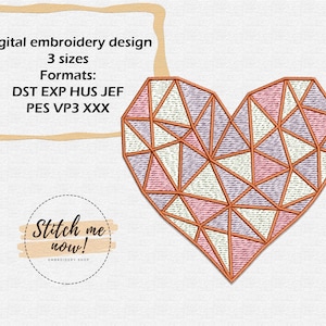 Graphic Heart machine embroidery design Valentines Day
