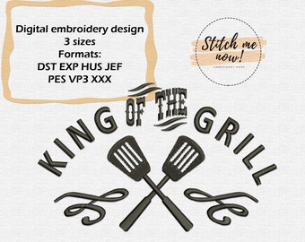 Diseño de bordado a máquina King Of The Grill - Día del Padre