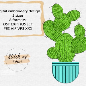 Cactus machine embroidery design