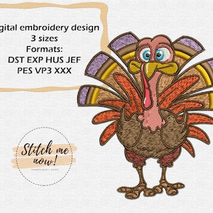 Turkey machine embroidery design Thanksgiving Day