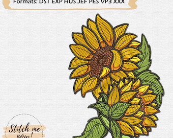 Sunflowers Bouquet machine embroidery design