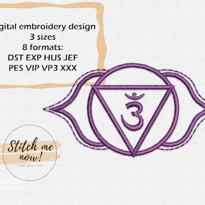 Third-Eye Chakra Ajna machine embroidery design
