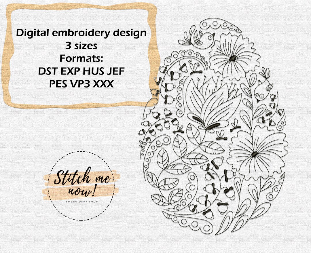 Easter Egg Machine Embroidery Design - Etsy