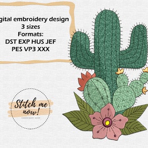 Cactus Bouquet machine embroidery design
