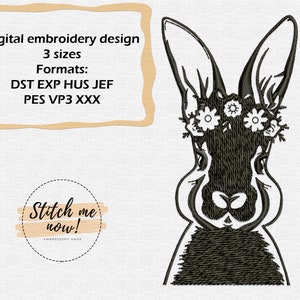 Rabbit machine embroidery design