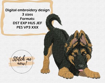 Shepherd Puppy machine embroidery design dog
