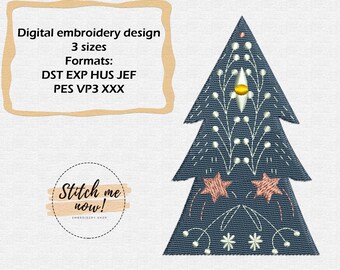 Festlicher Christbaum Maschinenstickerei Design