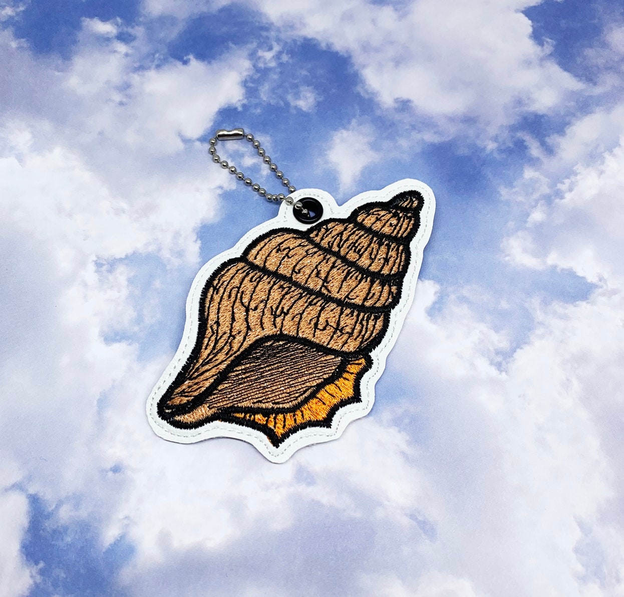 Seashell Machine Embroidery Design in 3 Sizes Includes Snap Tab Eyelet ...