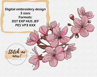 Sakura machine embroidery design - cherry blossom