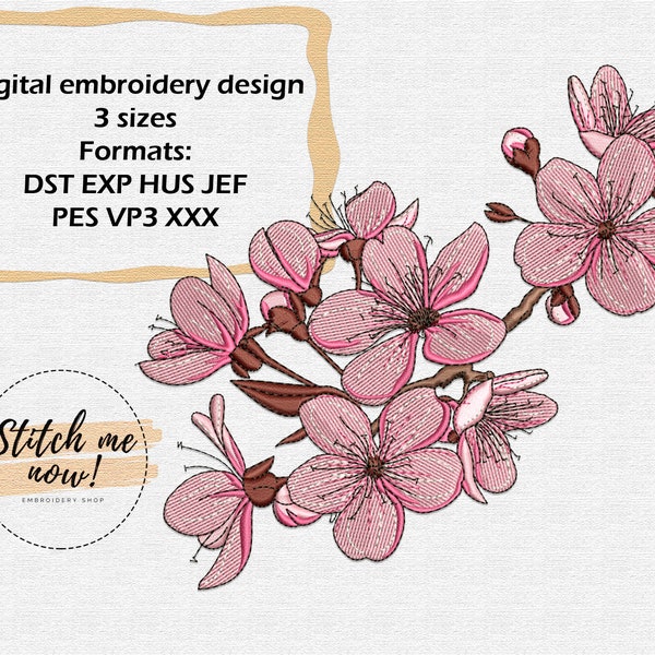 Sakura machine embroidery design - cherry blossom