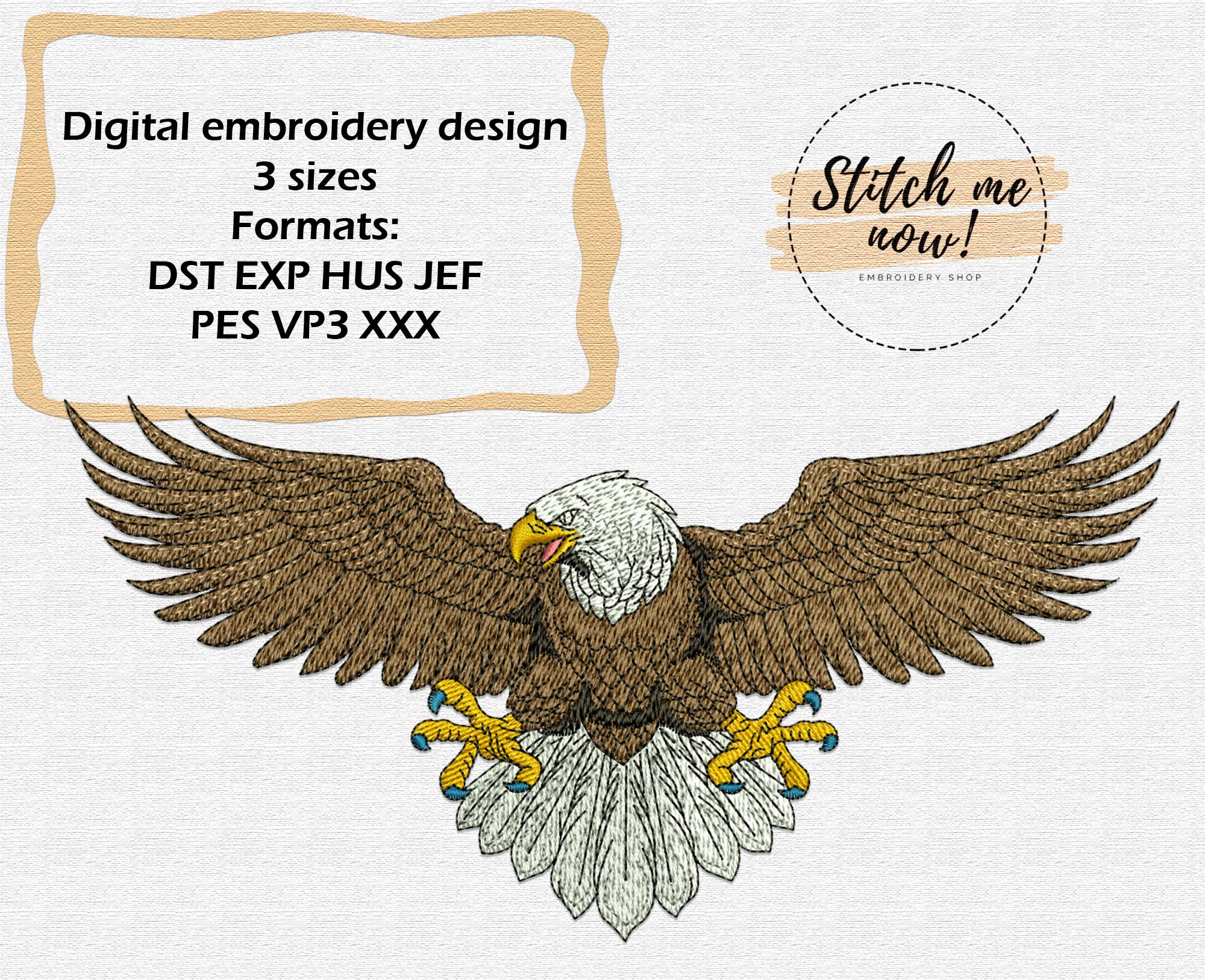 Eagle Bird Machine Embroidery Design - Etsy, image size:2000x1627