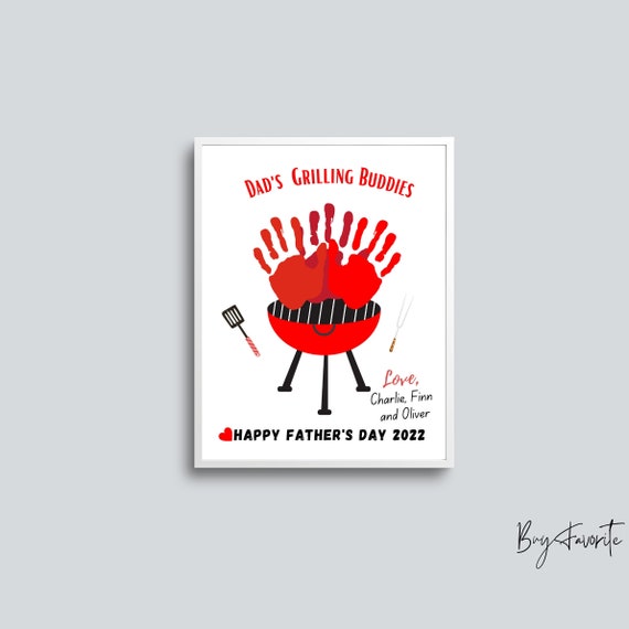 Dads Grilling Buddies Handprint Dads Grilling Buddy Dads - Etsy