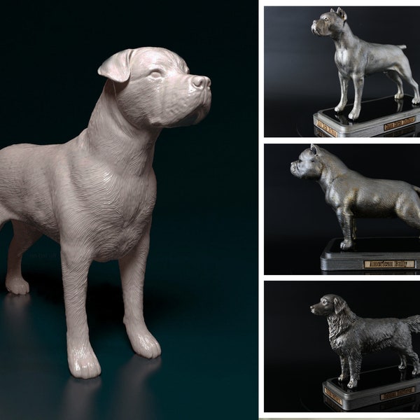 Personalized Cane Corso UnCropped Ears Dog Statue