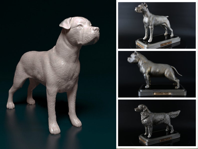 Personalized Cane Corso UnCropped Ears Dog Statue image 1