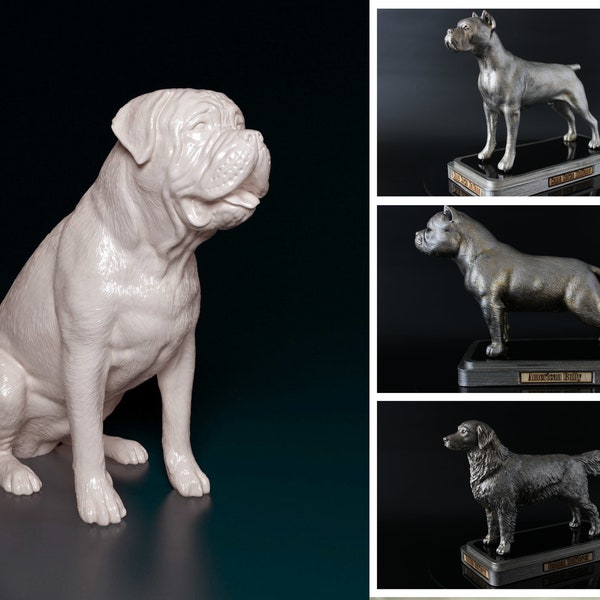 Statue de chien Bullmastiff personnalisée