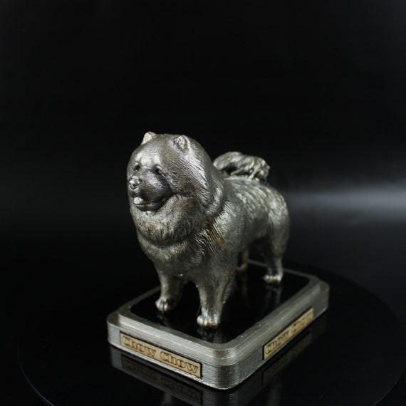 Personalized Chow Chow Statue Antique Silver Paint Etsy