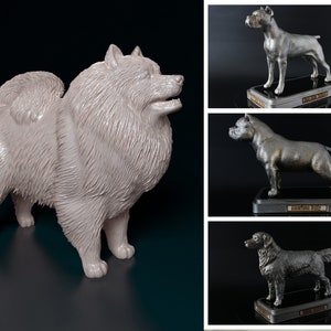 Personalized Keeshond Dog Statue