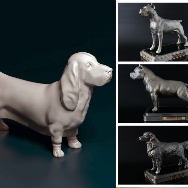 Statue personnalisée de chien Basset Hound