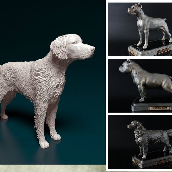 Statue chien breton personnalisée